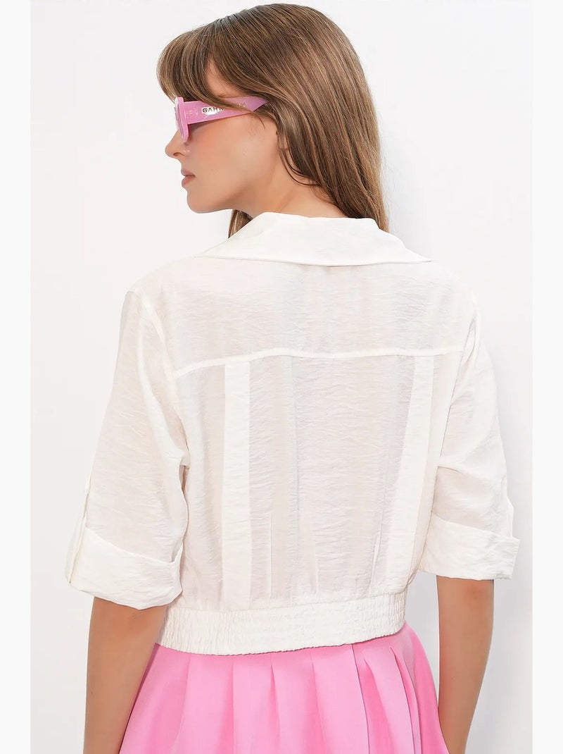 Camisa crop oversized bdart Branco - Kiabi