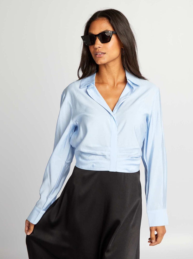 Camisa cropped AZUL - Kiabi