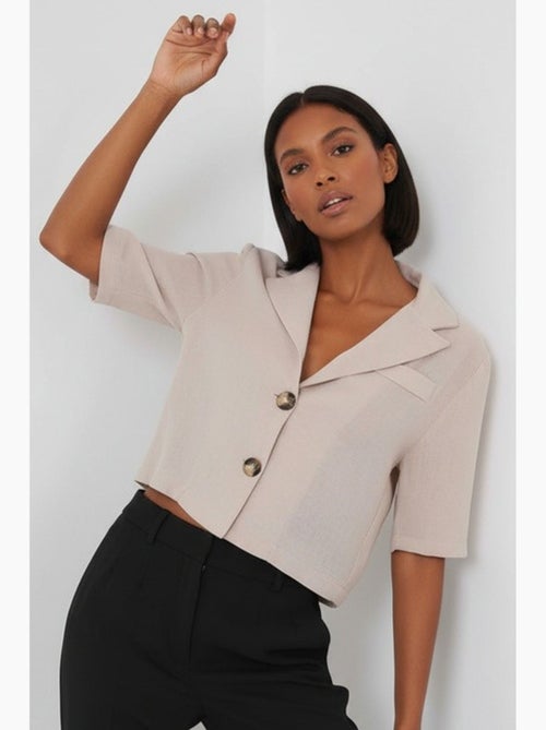 Camisa cropped com botões bdart - Kiabi Camisa cropped com botões bdart - Kiabi