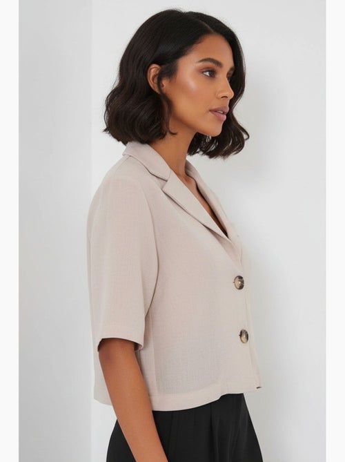 Camisa cropped com botões bdart - Kiabi Camisa cropped com botões bdart - Kiabi