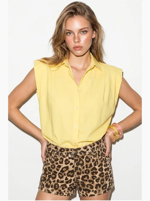Camisa cropped de popelina sem mangas feminina lucci - Kiabi Camisa cropped de popelina sem mangas feminina lucci - Kiabi
