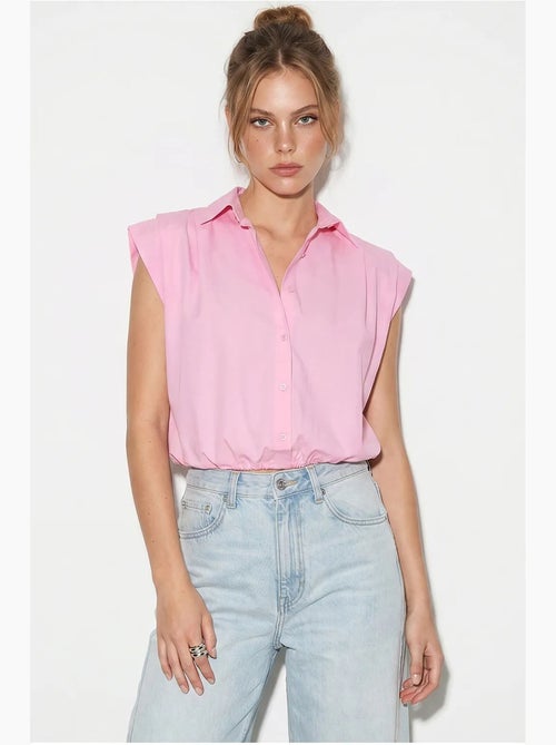 Camisa cropped de popelina sem mangas feminina lucci - Kiabi Camisa cropped de popelina sem mangas feminina lucci - Kiabi