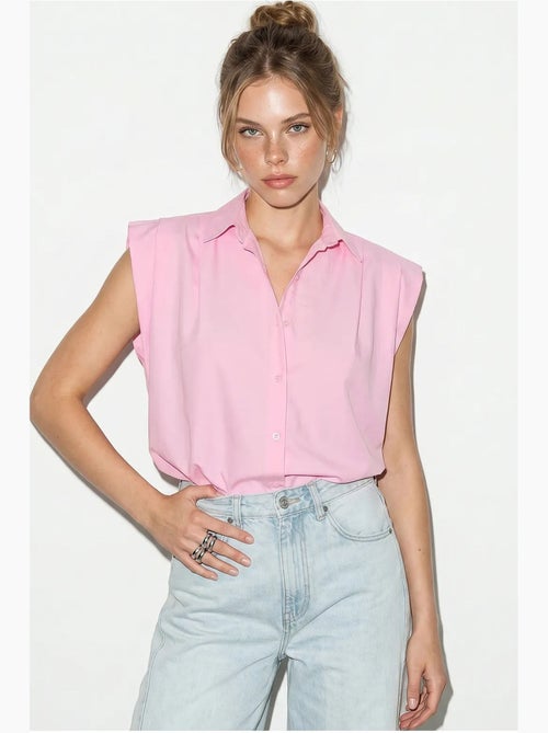 Camisa cropped de popelina sem mangas feminina lucci - Kiabi Camisa cropped de popelina sem mangas feminina lucci - Kiabi