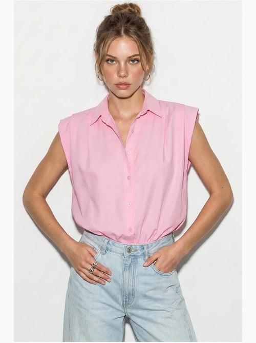 Camisa cropped de popelina sem mangas feminina lucci - Kiabi Camisa cropped de popelina sem mangas feminina lucci - Kiabi