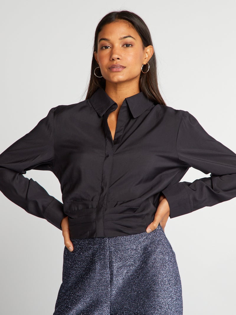 Camisa cropped PRETO - Kiabi