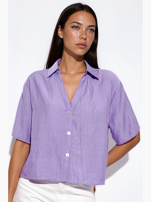 Camisa cropped relaxed de mulher busem - Kiabi Camisa cropped relaxed de mulher busem - Kiabi