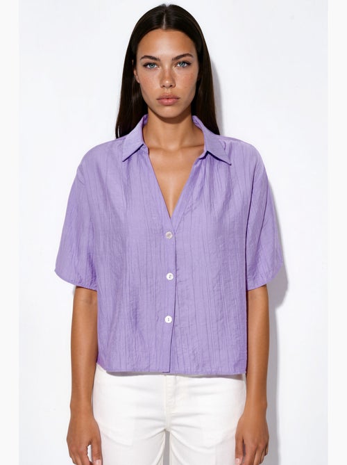 Camisa cropped relaxed de mulher busem - Kiabi Camisa cropped relaxed de mulher busem - Kiabi