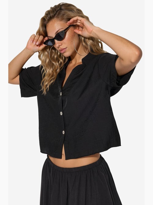 Camisa cropped relaxed de mulher busem - Kiabi Camisa cropped relaxed de mulher busem - Kiabi