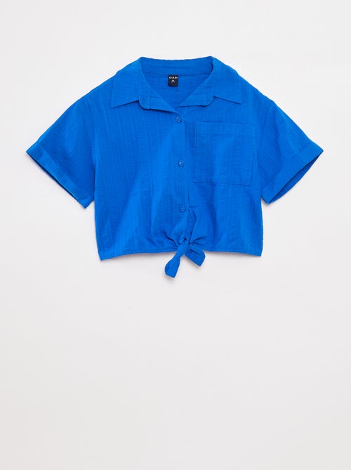 Camisa curta com laço - Kiabi