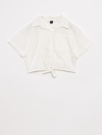Camisa curta com laço