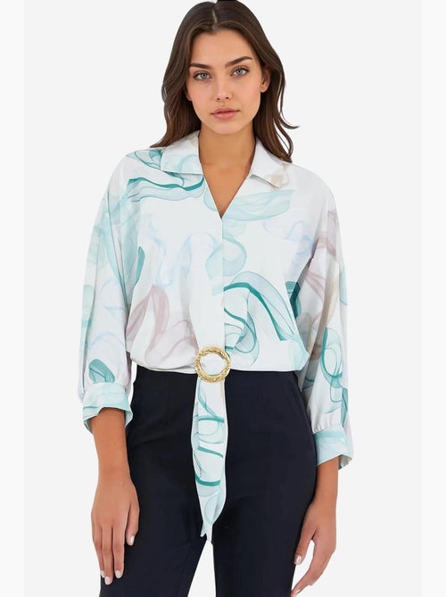 Camisa curta de cetim oversized e fluída bdart - Kiabi Camisa curta de cetim oversized e fluída bdart - Kiabi
