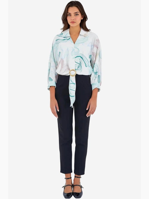 Camisa curta de cetim oversized e fluída bdart - Kiabi Camisa curta de cetim oversized e fluída bdart - Kiabi