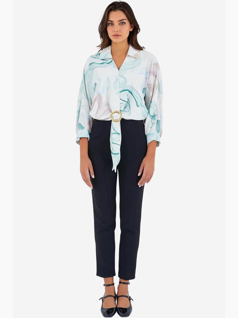 Camisa curta de cetim oversized e fluída bdart Verde menta - Kiabi
