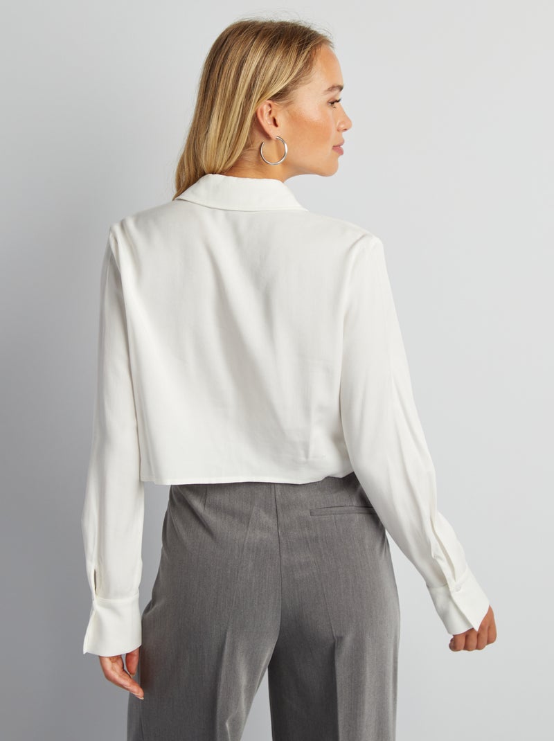 Camisa curta de manga comprida Branco - Kiabi