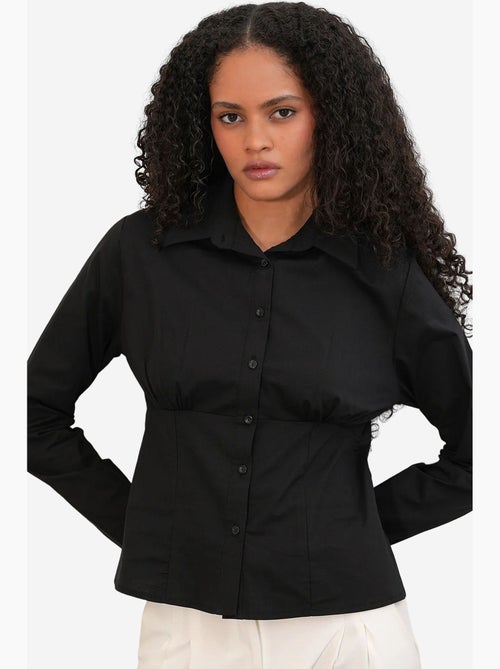 Camisa curta de popelina justa com botões bdart - Kiabi