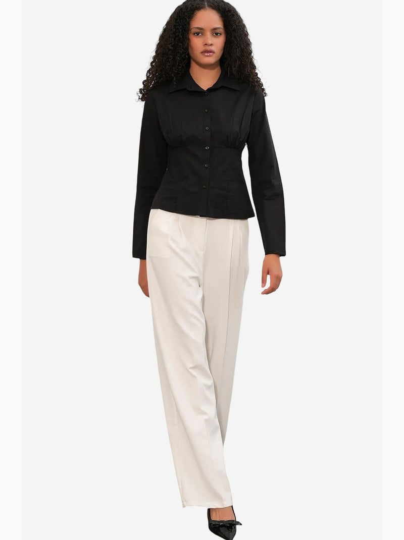 Camisa curta de popelina justa com botões bdart Preto - Kiabi