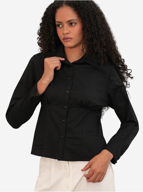 Camisa curta de popelina justa com botões bdart - Kiabi