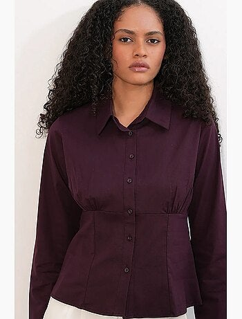 Camisa curta de popelina justa com botões bdart