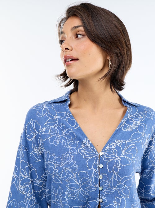 Camisa curta oversize com nó - Kiabi