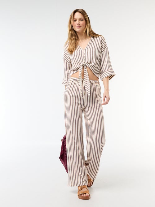 Camisa curta oversize com nó - Kiabi