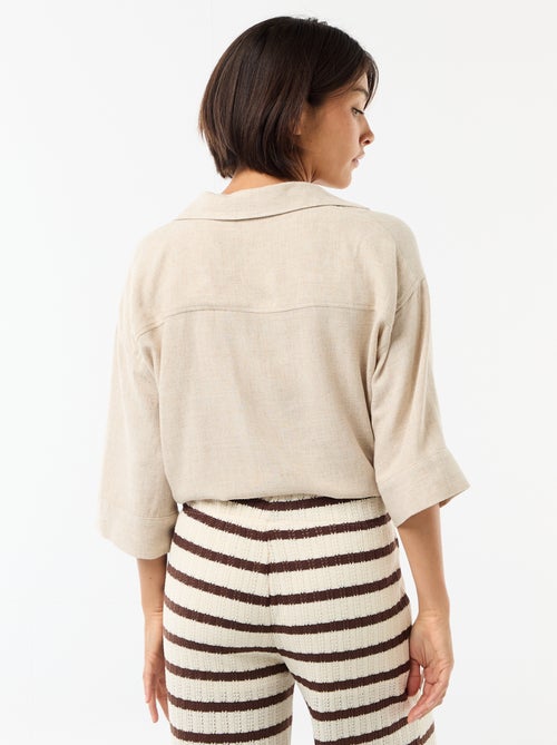 Camisa curta oversize com nó - Kiabi Camisa curta oversize com nó - Kiabi