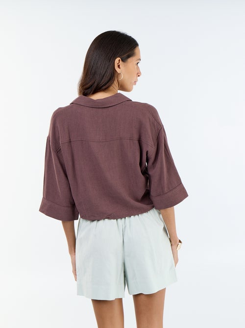 Camisa curta oversize com nó - Kiabi