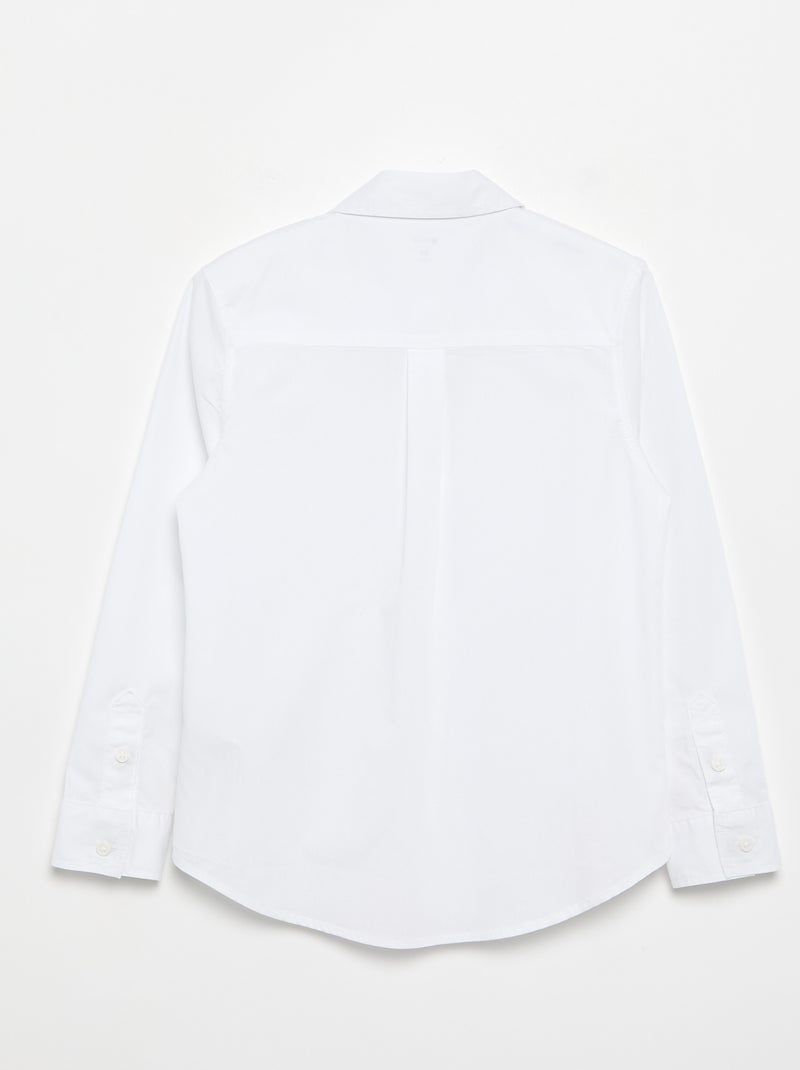 Camisa de algodão - coleção fácil de vestir Branco - Kiabi