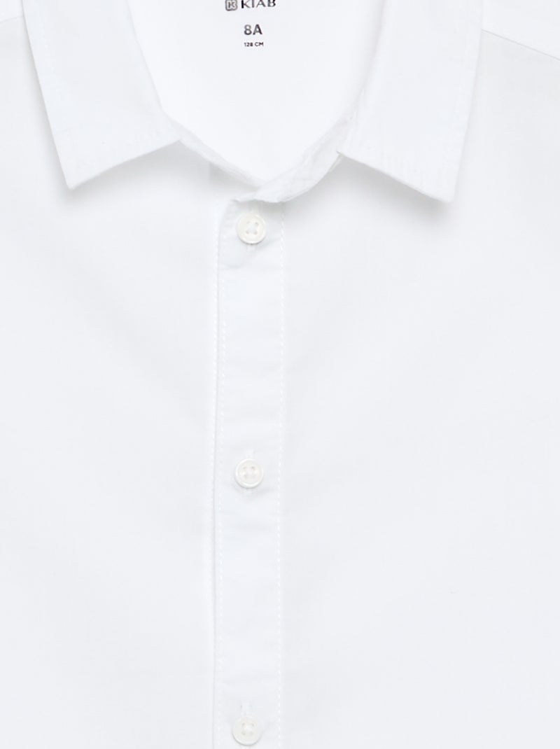 Camisa de algodão - coleção fácil de vestir Branco - Kiabi