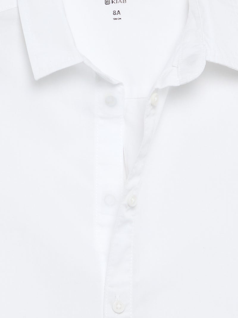 Camisa de algodão - coleção fácil de vestir Branco - Kiabi
