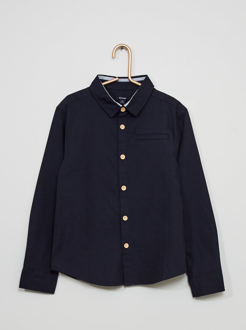 Camisa de algodão Azul Marinho - Kiabi