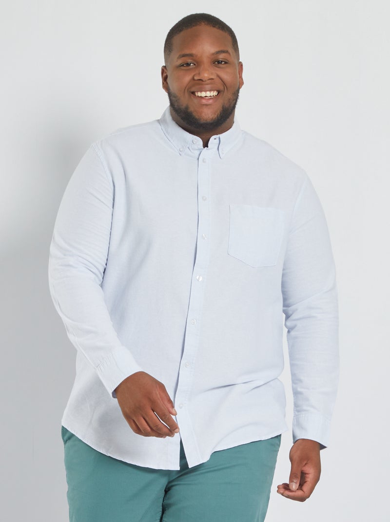 Camisa de algodão AZUL - Kiabi
