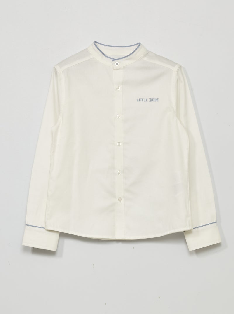 Camisa de algodão BRANCO - Kiabi