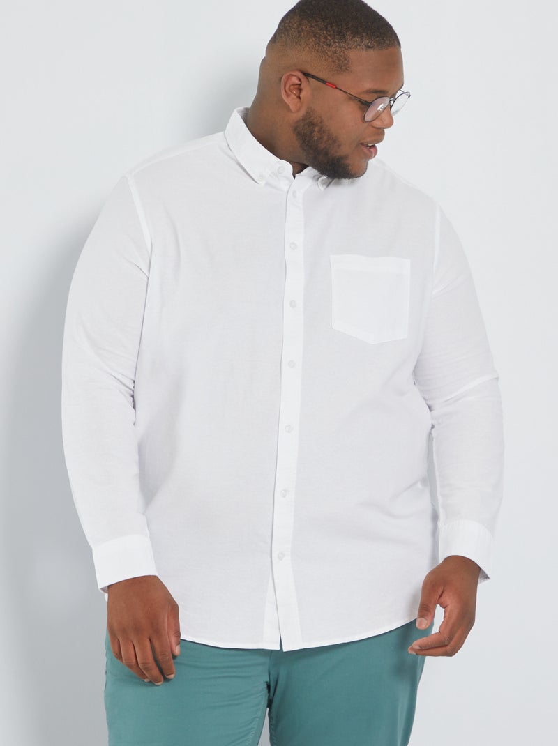 Camisa de algodão Branco - Kiabi