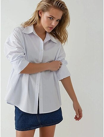Camisa de algodão com ajuste regular e detalhes de botões hiccup