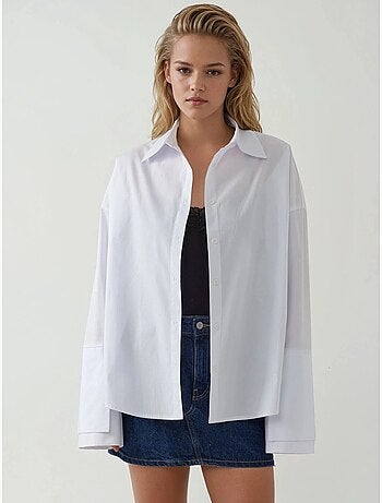 Camisa de algodão com ajuste regular e detalhes de botões hiccup