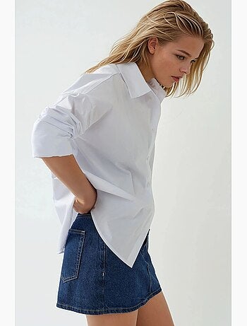 Camisa de algodão com ajuste regular e detalhes de botões hiccup