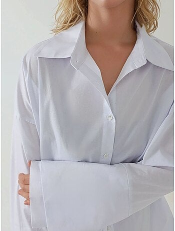 Camisa de algodão com ajuste regular e detalhes de botões hiccup