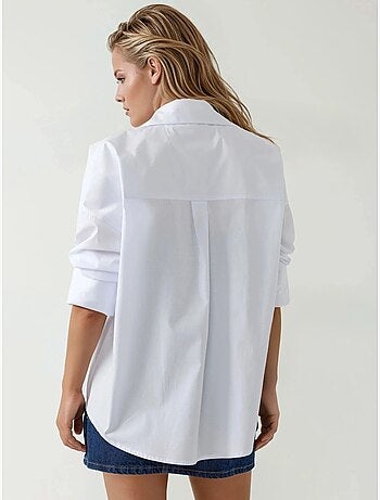 Camisa de algodão com ajuste regular e detalhes de botões hiccup