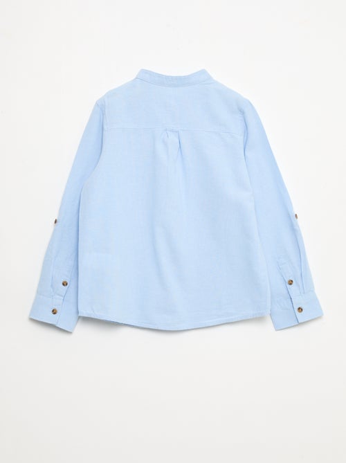 Camisa de algodão com gola mao para homem - Kiabi