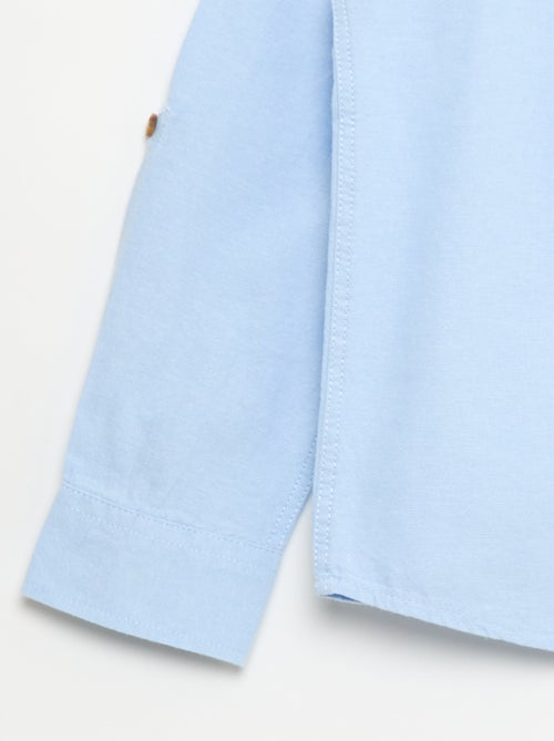 Camisa de algodão com gola mao para homem - Kiabi