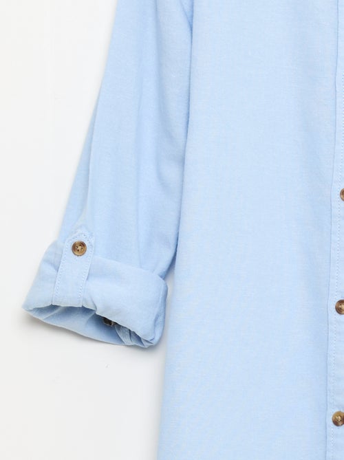 Camisa de algodão com gola mao para homem - Kiabi