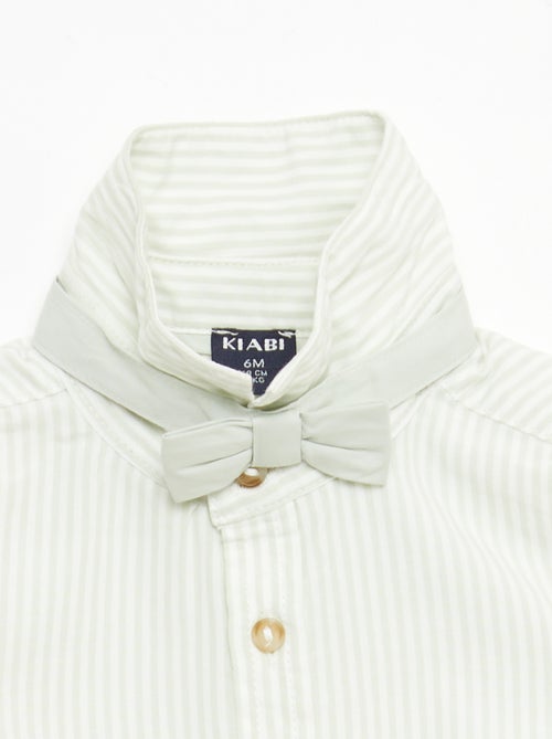 Camisa de algodão com laço removível - Kiabi
