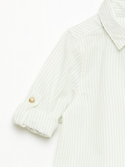 Camisa de algodão com laço removível - Kiabi