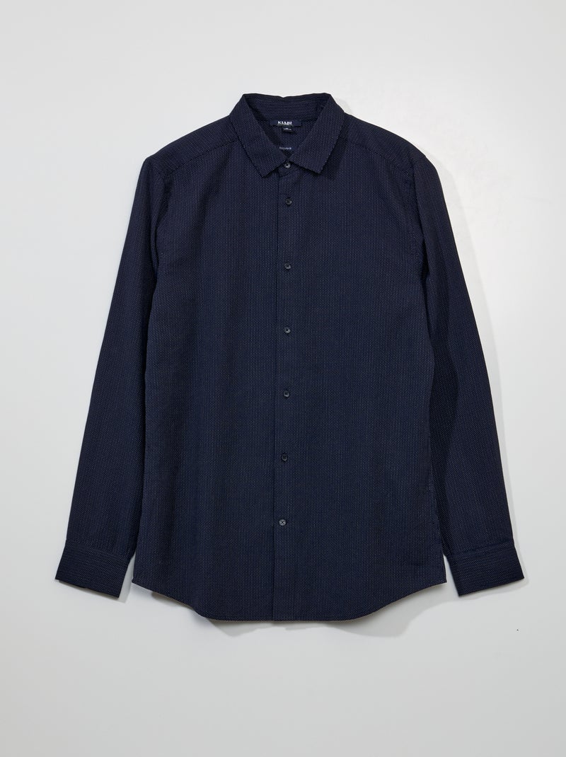 Camisa de algodão com motivo AZUL - Kiabi