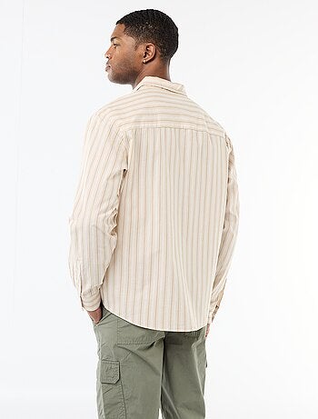 Camisa de algodão com padrão às riscas