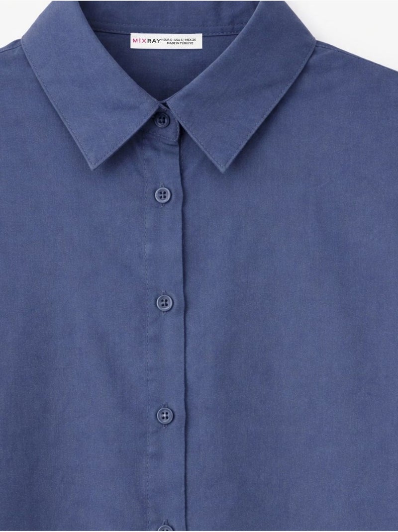 Camisa de algodão de manga comprida mixray Azul-marinho - Kiabi