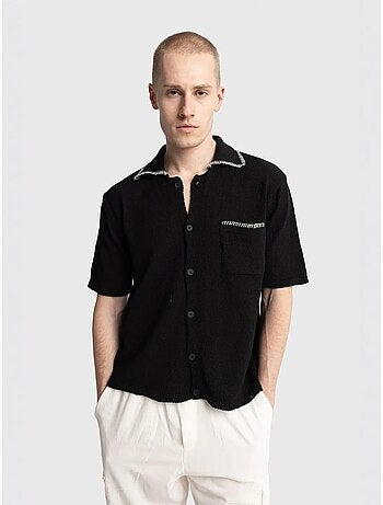 Camisa de algodão de manga curta para homem giesto