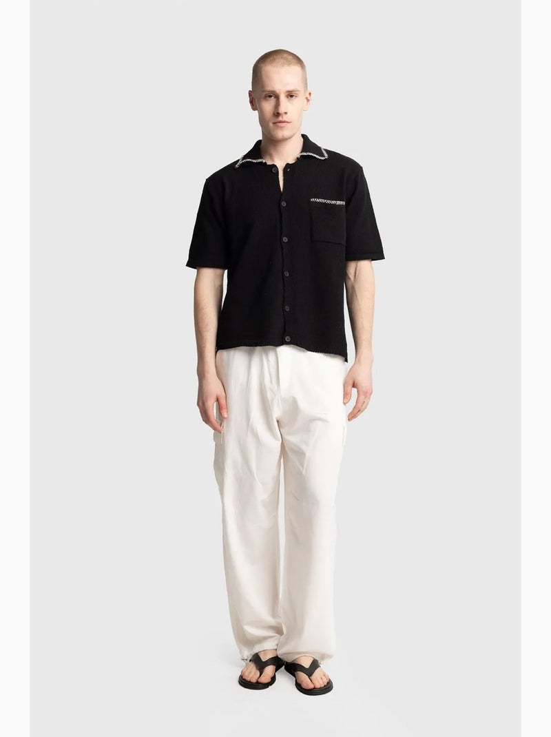 Camisa de algodão de manga curta para homem giesto Preto - Kiabi