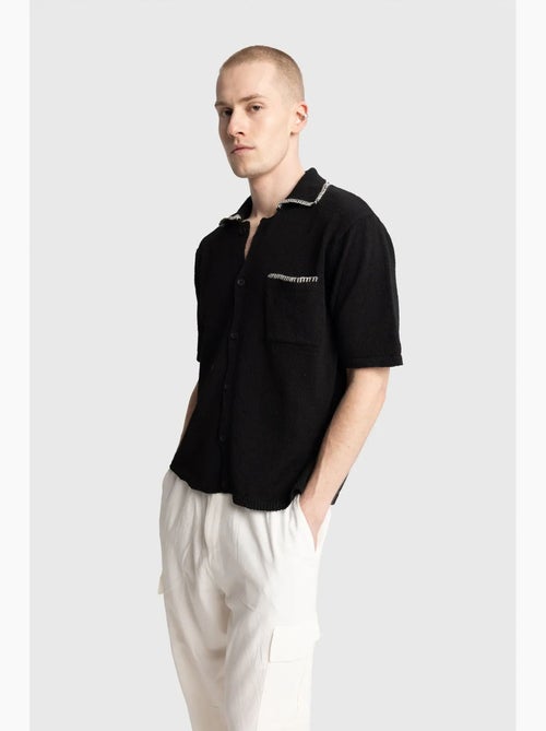 Camisa de algodão de manga curta para homem giesto - Kiabi