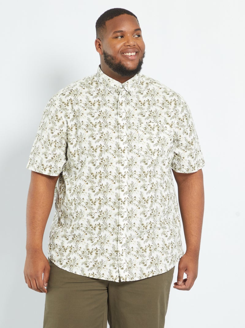 Camisa de algodão estampada BRANCO - Kiabi